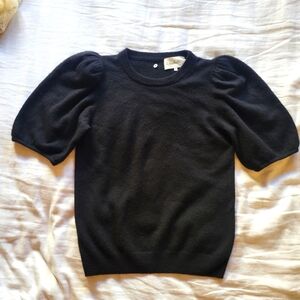 ba&sh Elegant Black Puff Sleeve Sweater